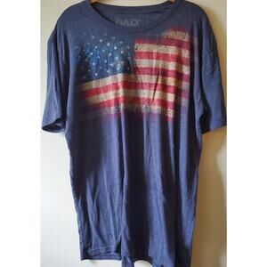 Galt American Flag Shirt Mens Large Blue With Flag On Front L Soft Cotton Blend